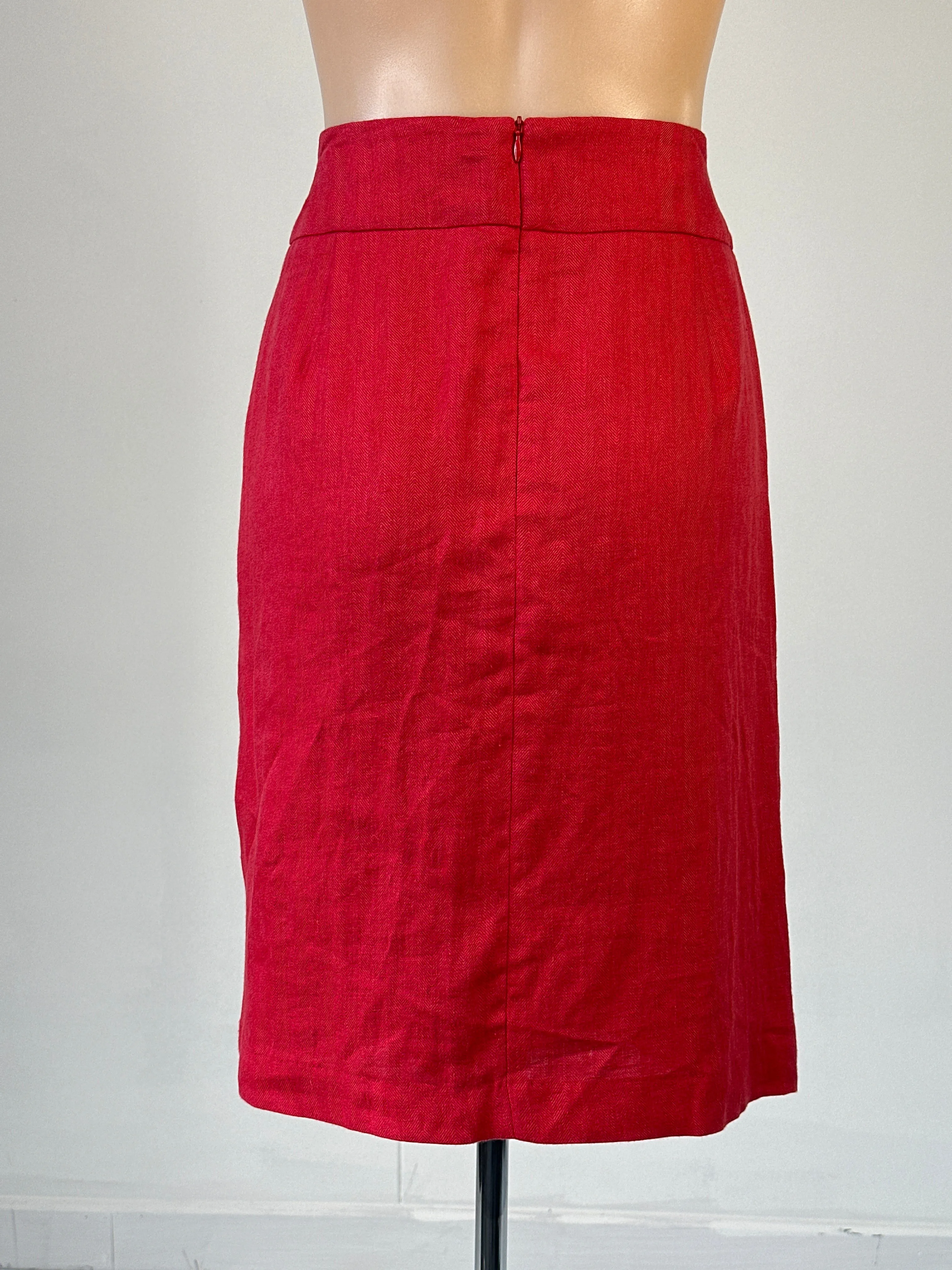 Anna Thomas | skirt | size 8 | knee length | 100% linen | made in Australia 🇦🇺