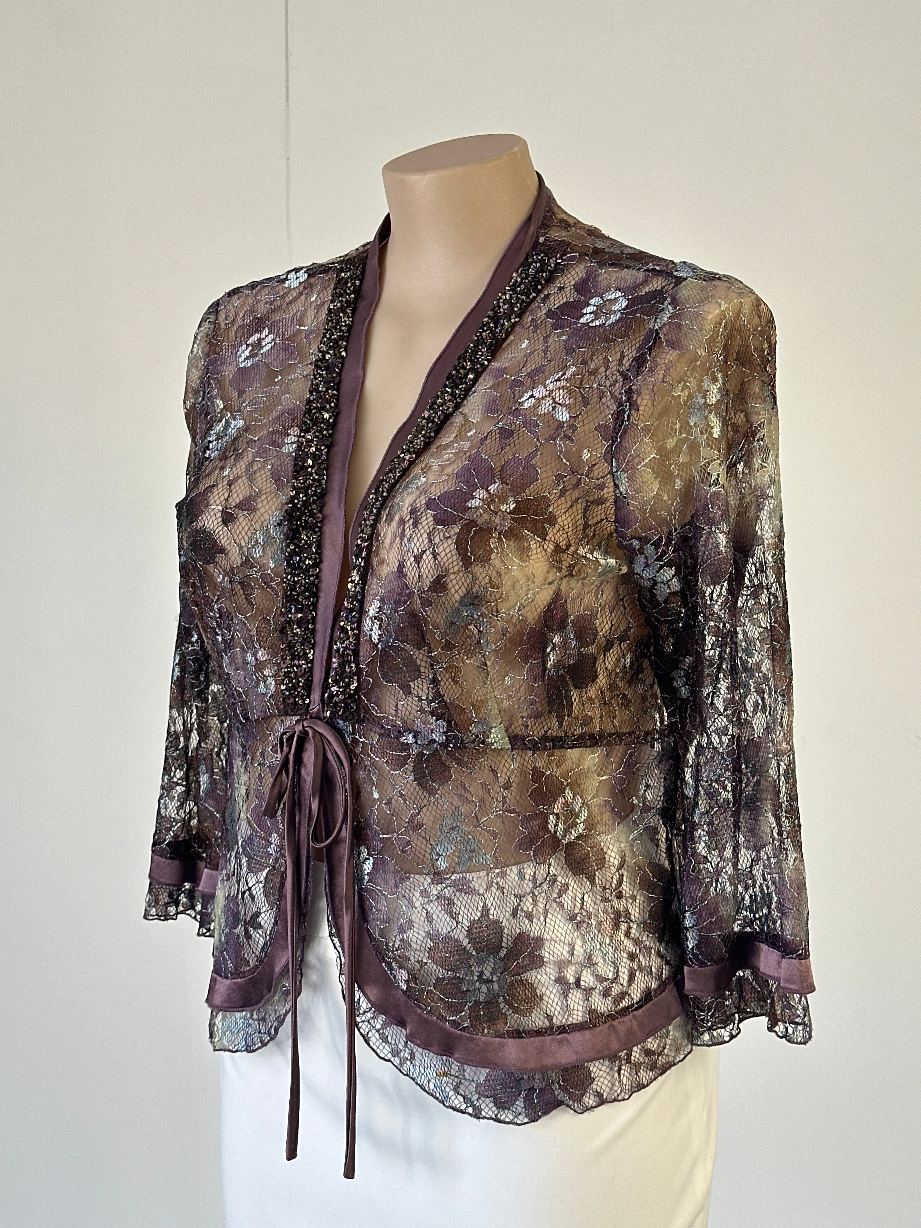 Anthea Crawford | jacket | size 18 | tie front | made in Australia 🇦🇺