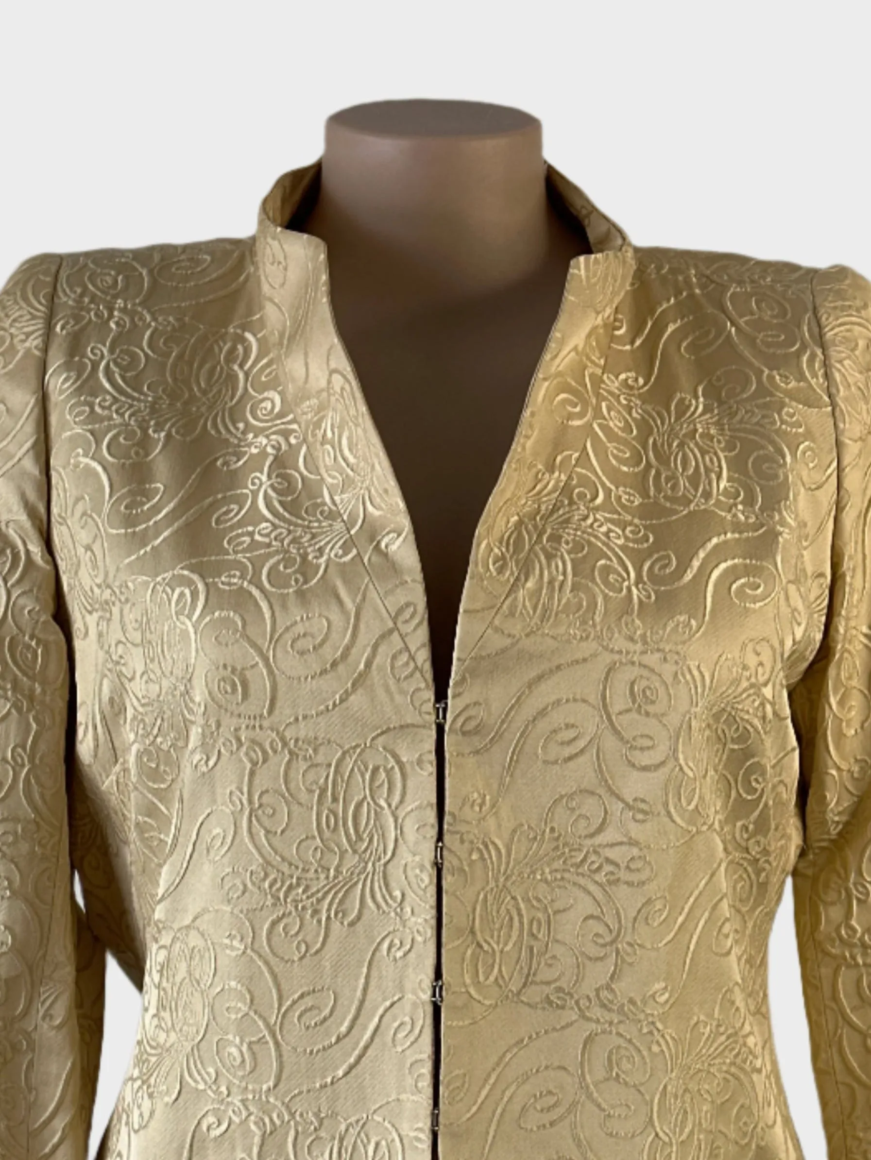 Blooms | vintage 90's  jacket | size 16 | open front | 100% silk | made in Australia