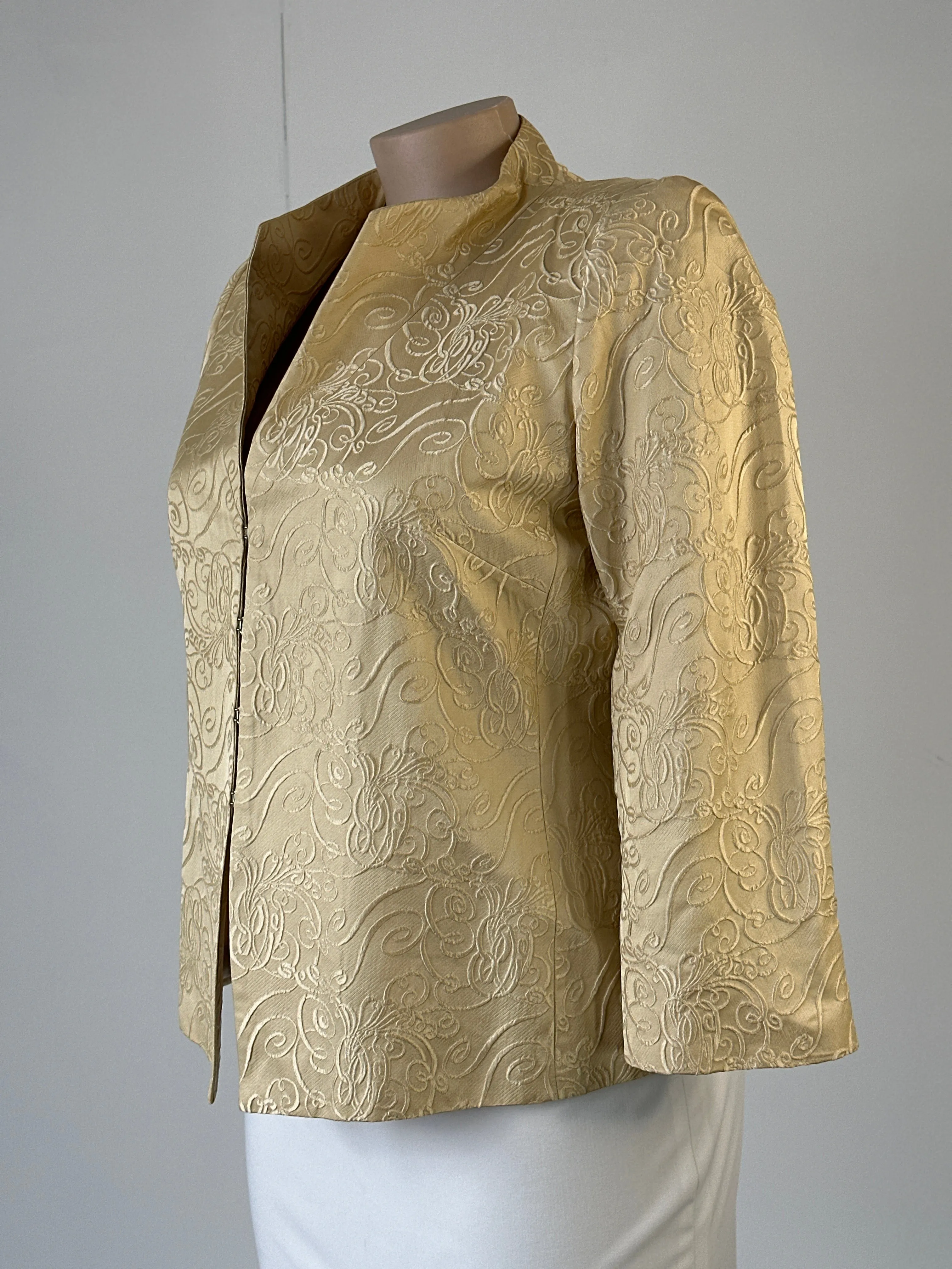 Blooms | vintage 90's  jacket | size 16 | open front | 100% silk | made in Australia