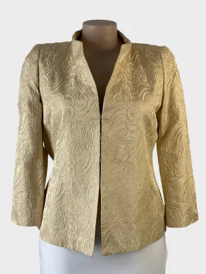 Blooms | vintage 90's  jacket | size 16 | open front | 100% silk | made in Australia