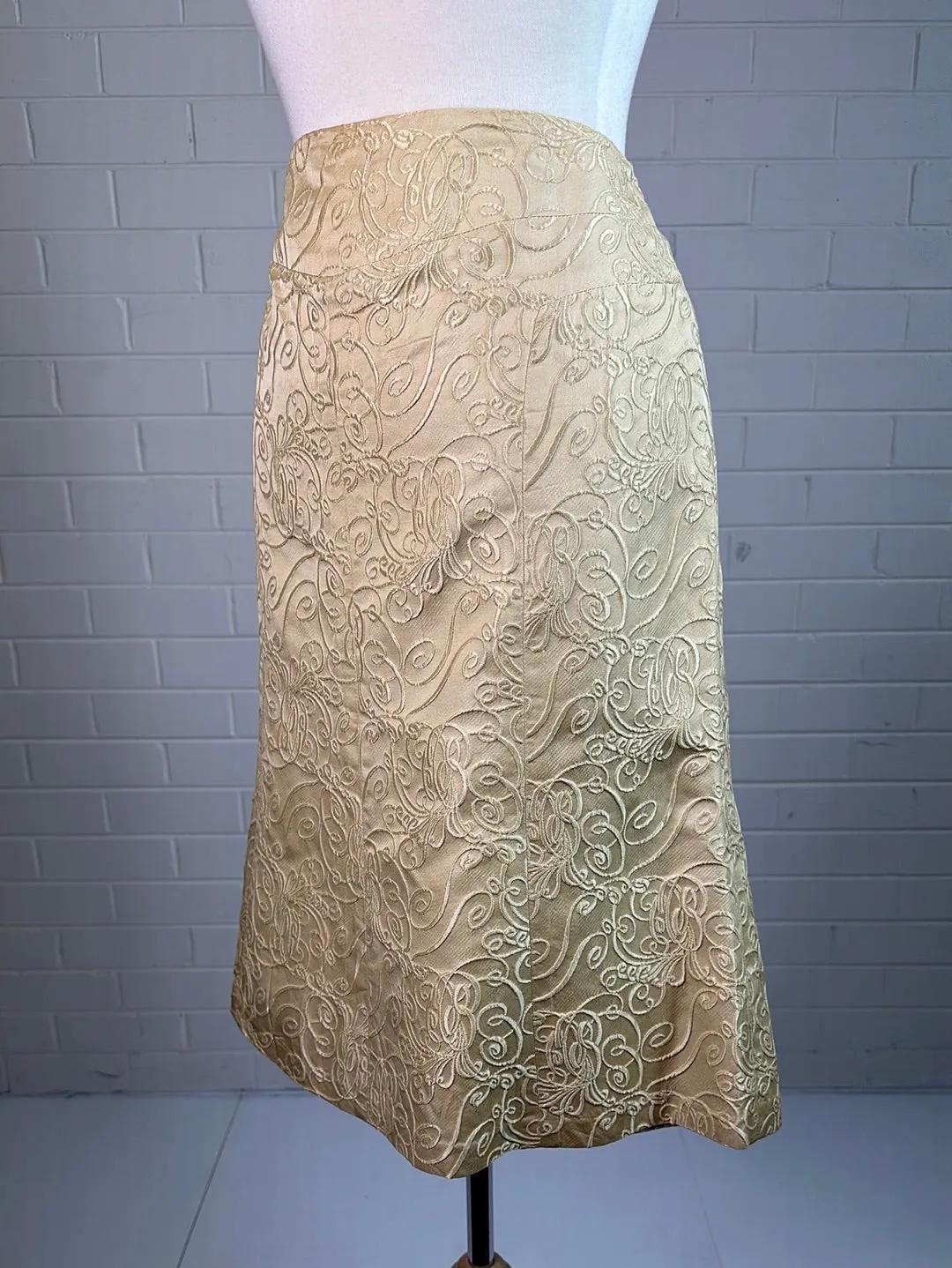 Blooms | vintage 90's | skirt | size 12 | knee length | 100% silk | made in Australia 🇦🇺