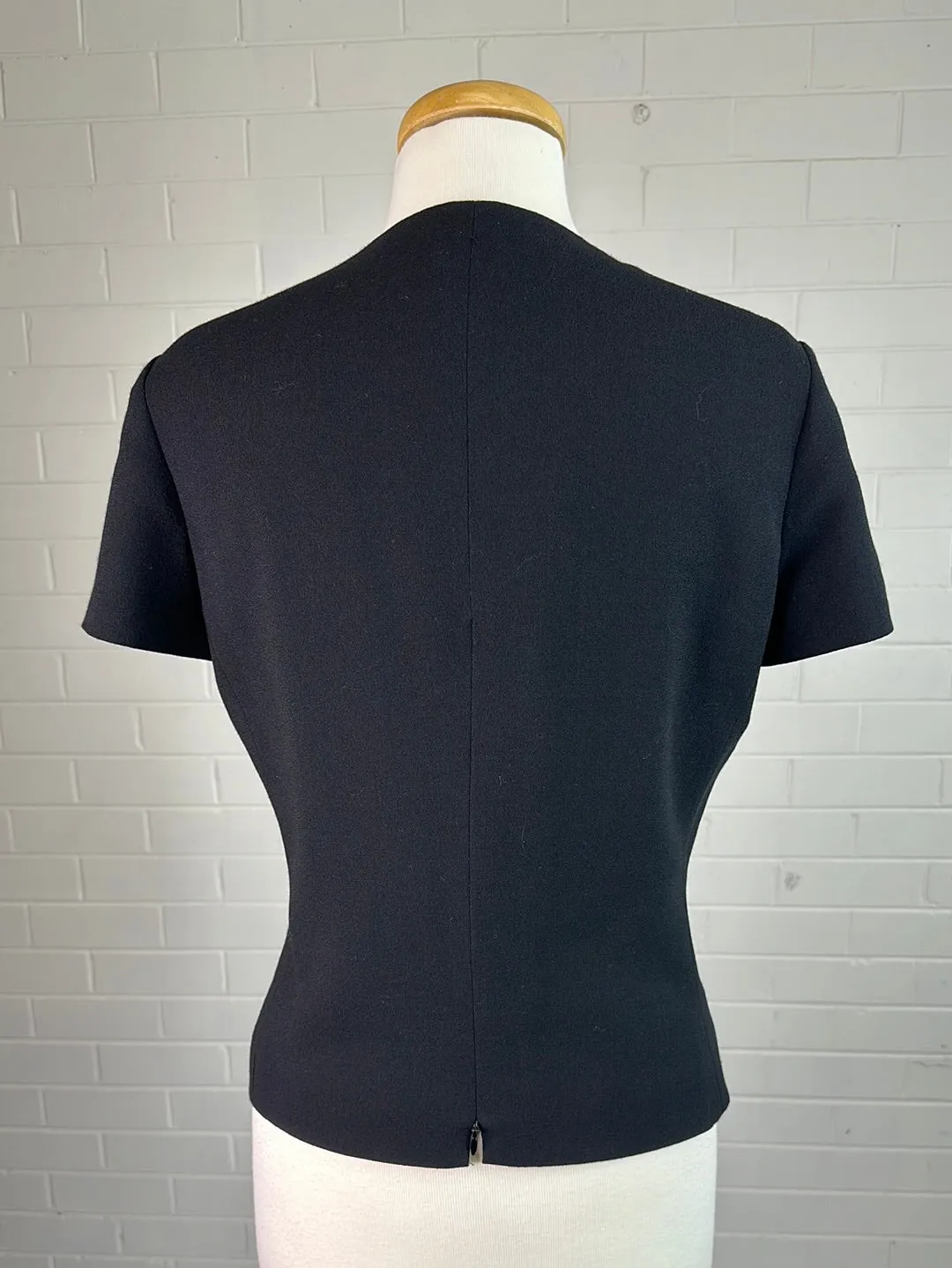 Carla Zampatti | vintage 90's | top | size 12 | cap sleeve | 100% wool | made in Australia
