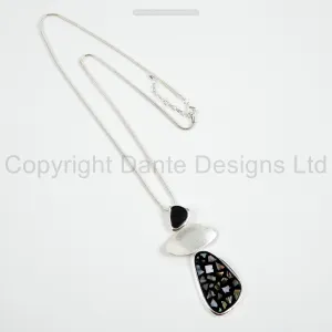 Dante Long Silver with Contrast Pendant Necklace NL48655