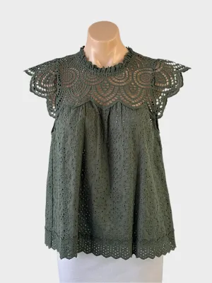Decjuba | top | size 10 | cap sleeve | 100% cotton