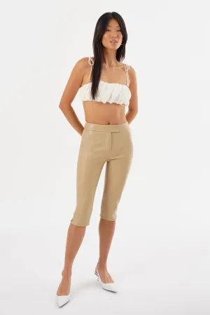 FAYA | Faux Leather Capri Pants