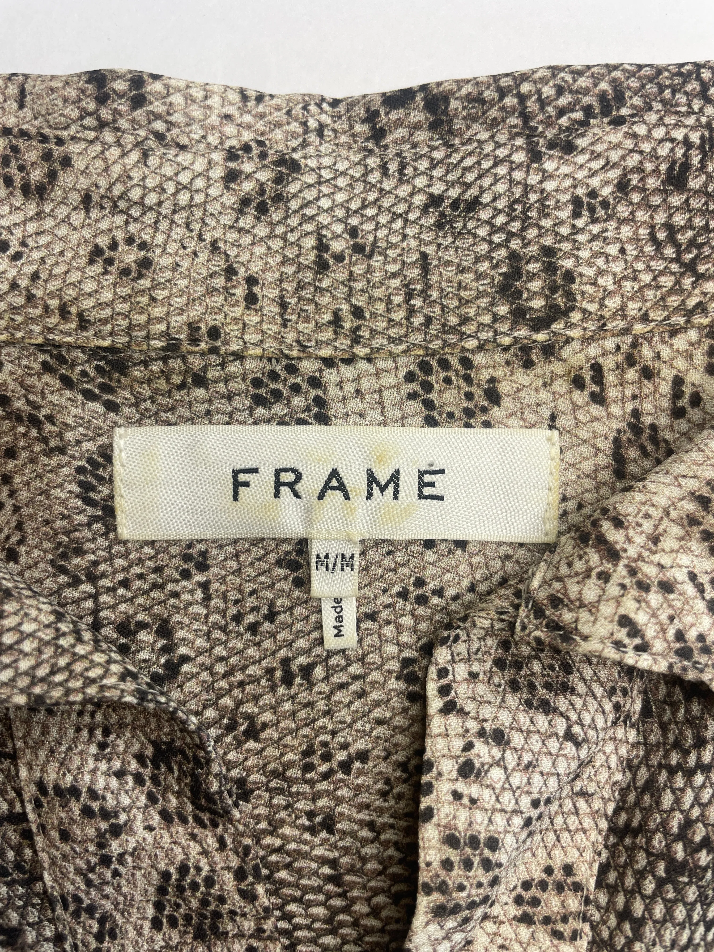 FRAME | California | shirt | size 12 | long sleeve | 100% silk