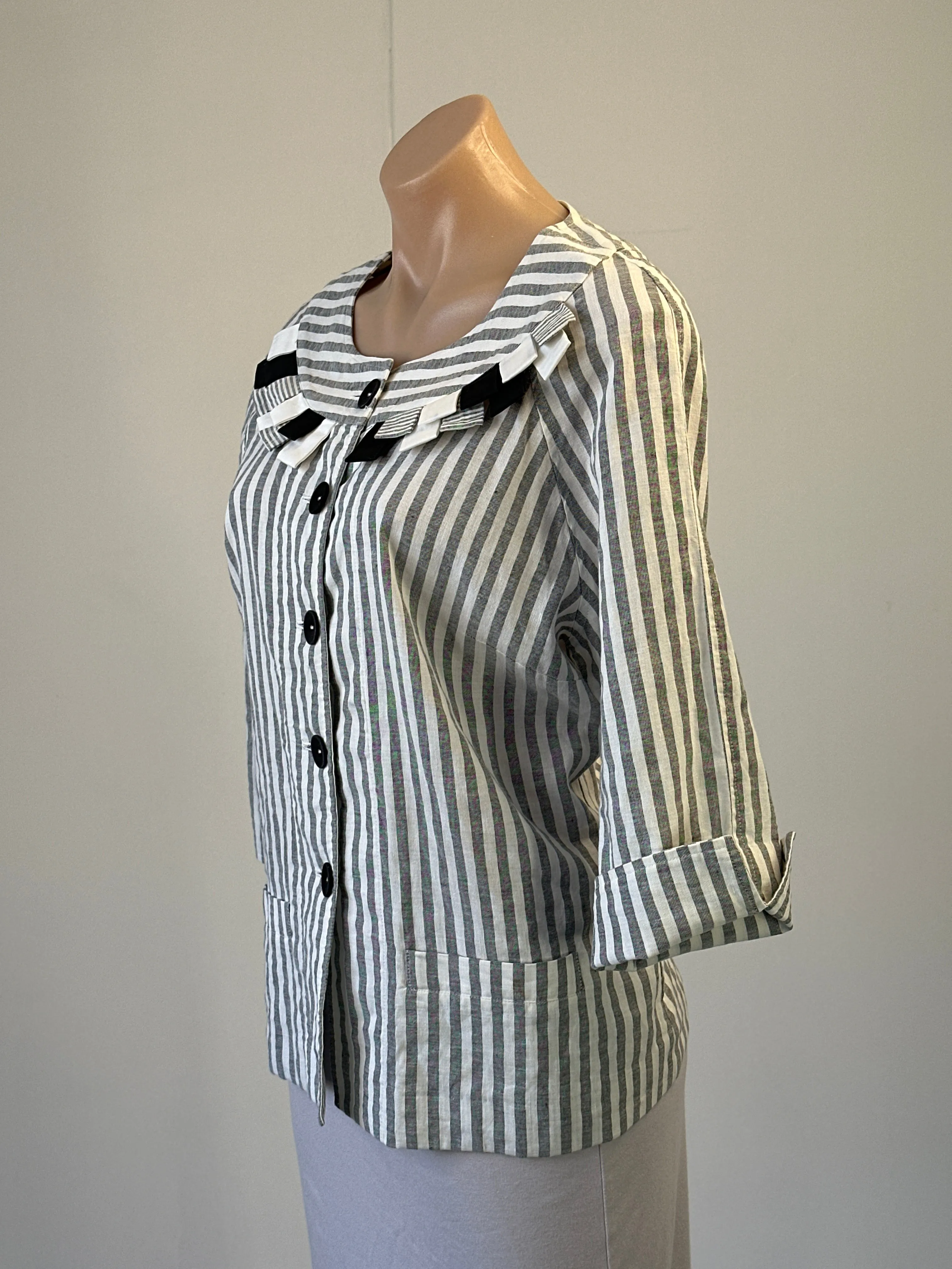 Gay Naffine | jacket | size 16 | three quarter sleeve | cotton linen blend