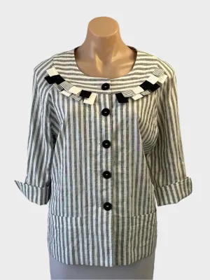 Gay Naffine | jacket | size 16 | three quarter sleeve | cotton linen blend